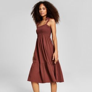 And Now This Textured Tie-Strap Fit & Flare Dress